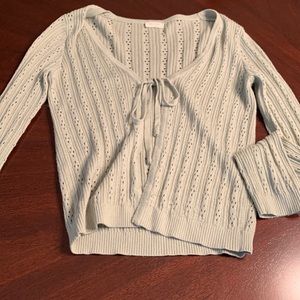 Sage long sleeve tie cardigan